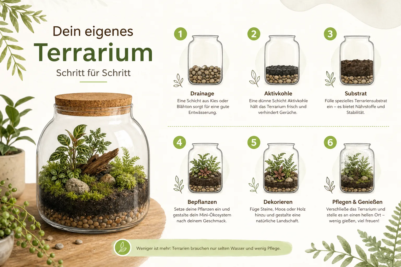 Illustration einer Flaschengarten Anleitung